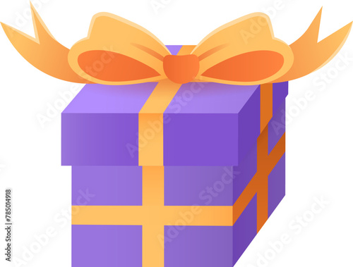 Purple Giftbox with Yellow Ribbon