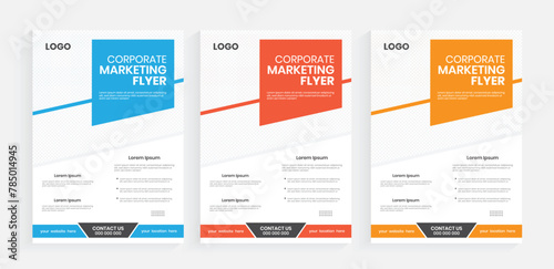 Corporate agency business a4 flier, Business vertical flyer, leaflet, or handout design, Print-ready marketing materials pamphlet layout, A4 journal broadsheet template