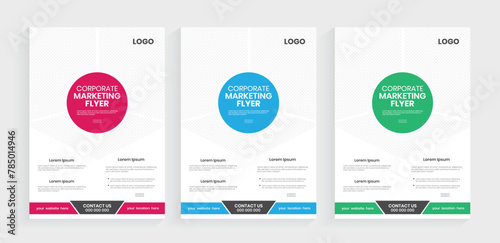 Corporate agency business a4 flier, Business vertical flyer, leaflet, or handout design, Print-ready marketing materials pamphlet layout, A4 journal broadsheet template