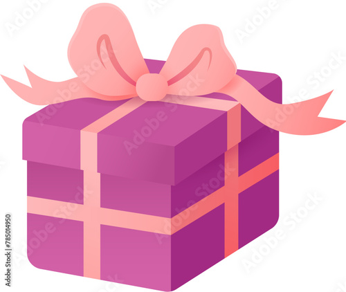 Purple Giftbox with Pink Ribbon