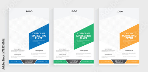 Corporate agency business a4 flier, Business vertical flyer, leaflet, or handout design, Print-ready marketing materials pamphlet layout, A4 journal broadsheet template