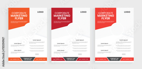 Corporate agency business a4 flier, Business vertical flyer, leaflet, or handout design, Print-ready marketing materials pamphlet layout, A4 journal broadsheet template