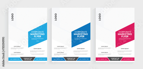 Corporate agency business a4 flier, Business vertical flyer, leaflet, or handout design, Print-ready marketing materials pamphlet layout, A4 journal broadsheet template
