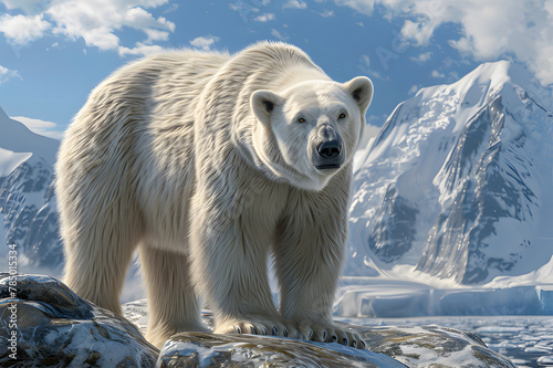 polar bear on ice ai generative