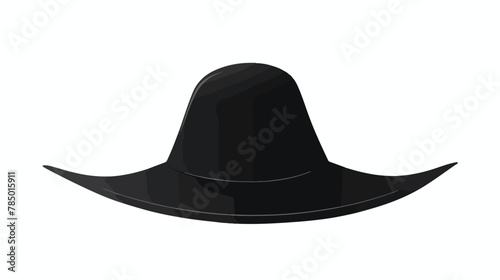 Black silhouette of halloween witch hat. Vector illus
