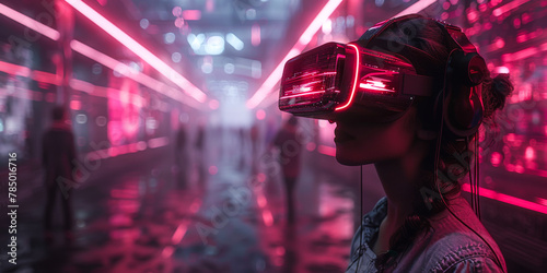 Futuristic Party: Cyberpunk Nightclub with Virtual Reality Entertainment