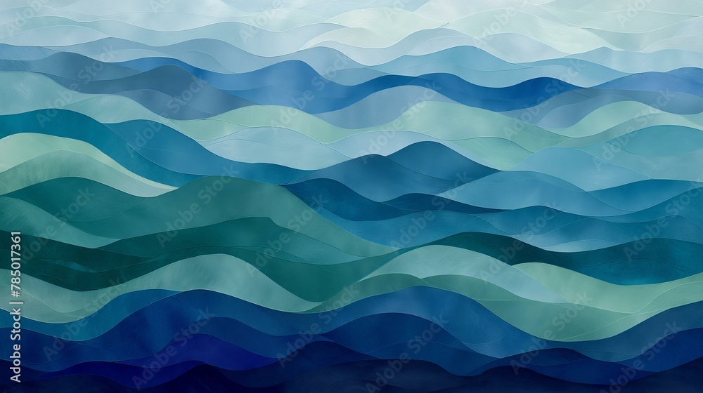 Obraz premium The image is a blue wave with a lot of detail. The water is choppy and the waves are very tall