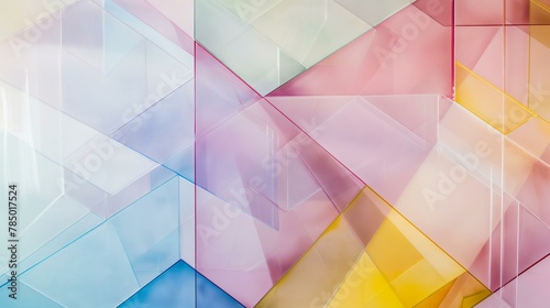 A colorful abstract background with a white and pink stripe. The background is made up of different colored squares and the white stripe is in the middle