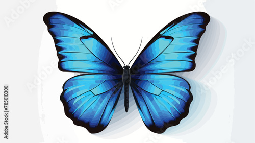 Bright blue butterfly isolated on white background. © Jasmin