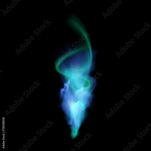 Neon magic smog vector for games. Isolated black background.