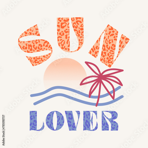 sun lover typography slogan for t shirt printing, tee graphic design. 