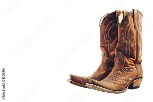 A Pair of Cowboy Boots on a White Background