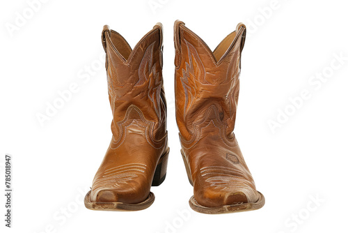 Pair of Cowboy Boots on White Background