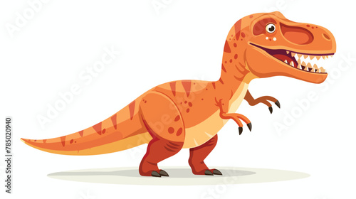 Cute Trex Dinosaur Cartoon Vector Illustration isolated