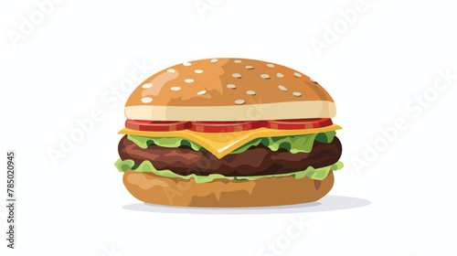 Burger Vector Illustration Flat vector isolated on white