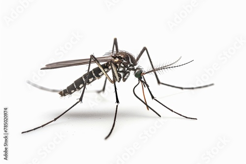 Mystic portrait of Uniform maansonia mosquito, beside view, full body shot, Close-up View, 