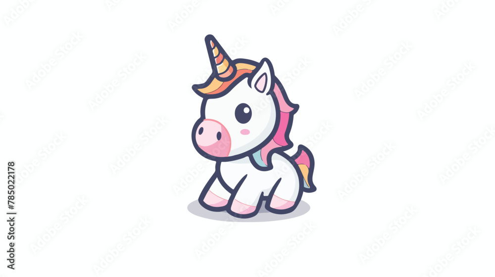 Cute Unicorn Logo Design Vector for Kids and Baby 