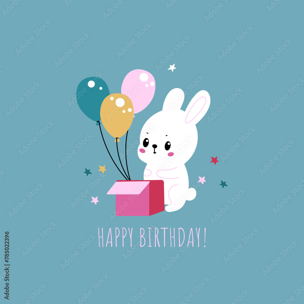 Greeting card with cute bunny Greeting card with cute bunny