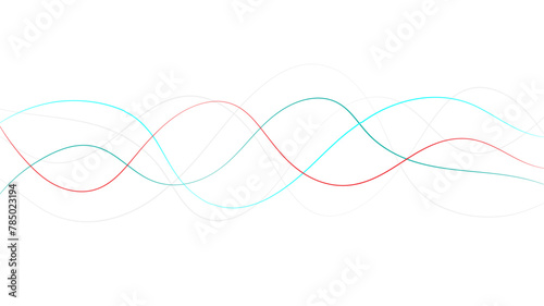 Abstract colorful twisted curve lines with blend effect. Wavy curve lines on transparent for technology and business background. Frequency wave line colorful vector.