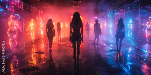 Cyberpunk Dance Fusion: Interactive Performance in Futuristic Nightclub Setting