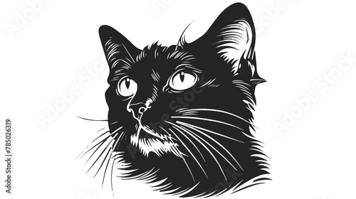 Cute cat vector illustration for T-shirt 