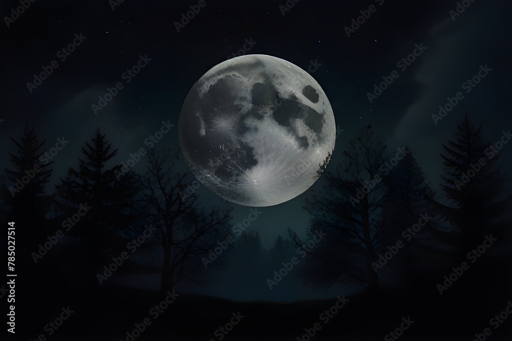 Moon night dark nature background Generative AI Moon night dark nature background Generative AI