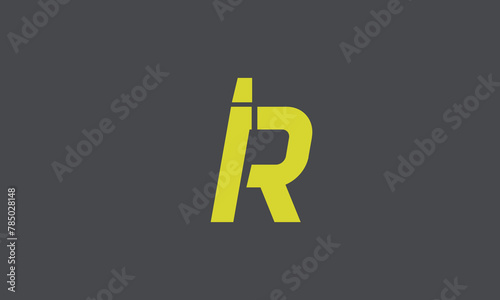 Alphabet letters Initials Monogram logo IR, RI, I and R