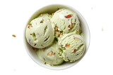 White Bowl Filled With Green Ice Cream