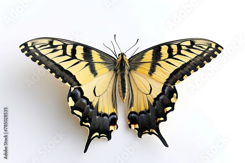 Tiger Swallowtail Butterfly on white background, 