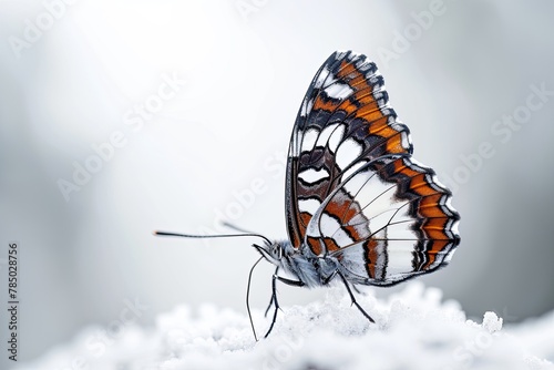 White Admiral Butterfly on white background,  photo