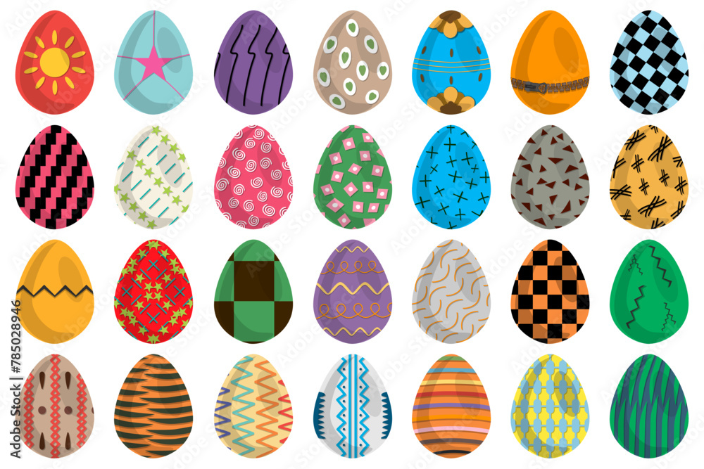 Illustration on theme celebration holiday Easter with hunt colorful bright eggs