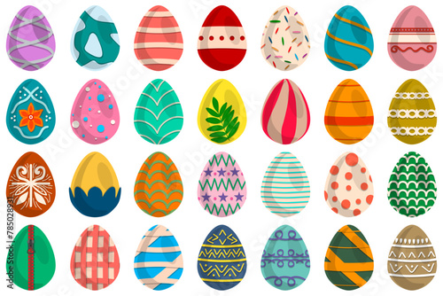 Illustration on theme celebration holiday Easter with hunt colorful bright eggs