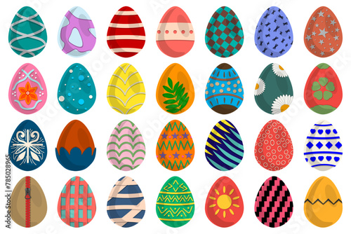 Illustration on theme celebration holiday Easter with hunt colorful bright eggs