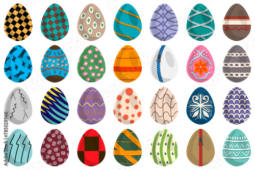 Illustration on theme celebration holiday Easter with hunt colorful bright eggs