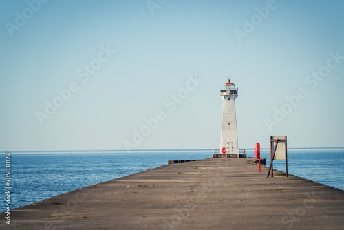 The View of A Small Beautiful Lighthouse in Lake Ontario photo