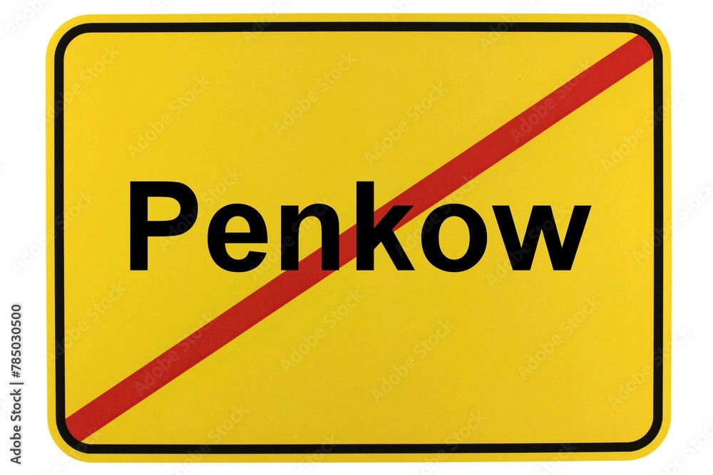 Fototapeta premium Illustration eines Ortsschildes der Gemeinde Penkow in Mecklenburg-Vorpommern