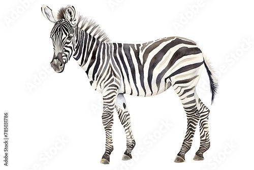 watercolor zebra isolated on white background