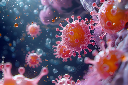 Hyper-Detailed of Immune Response to Endoparasitic Infestation on Isolated Background