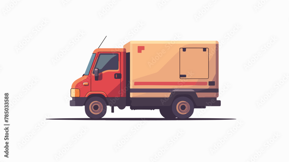 Delivery truck service icon Flat vector isolated on white