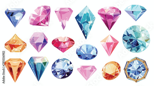 Diamond icon design of Gem jewelry stone brilliant cr photo