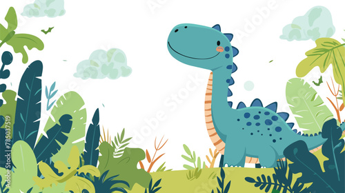 Dinosaur. Vector illustration of a dino with a blot f