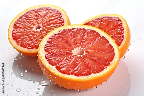 Blood Orange with water drops on white background  Fresh Blood Orange