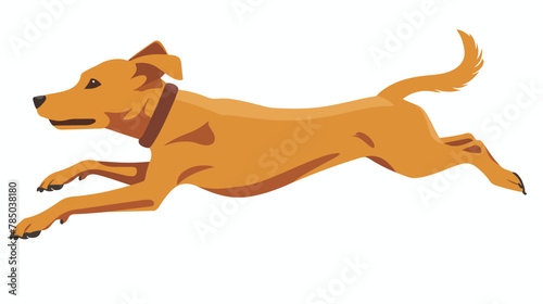Dog Leap Lands Flat vector isolated on white background