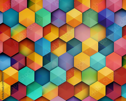 An abstract composition of overlapping hexagons in a colorful and vibrant array  abstract   background