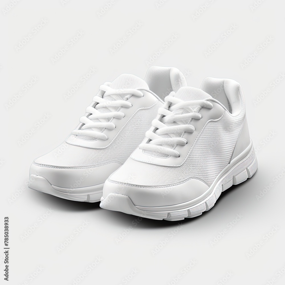 White color with detailed and texture running sneakers. White color with detailed and texture running sneakers.