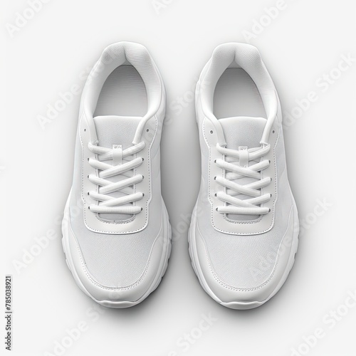 White color with detailed and texture running sneakers.
