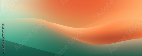 Abstract orange and green gradient background with blur effect, northern lights. Minimal gradient texture for banner design. Vector illustration