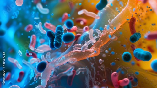 Showcase the intricate and delicate nature of Bifidobacterium under a microscope © Sirisook