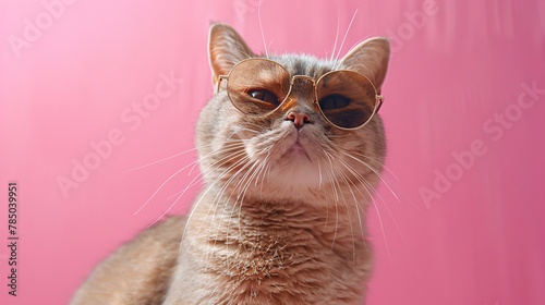 red British cat shorthair in sunglasses © Spyrydon
