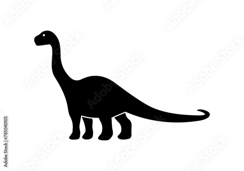 Sauropod dinosaur vector silhouette